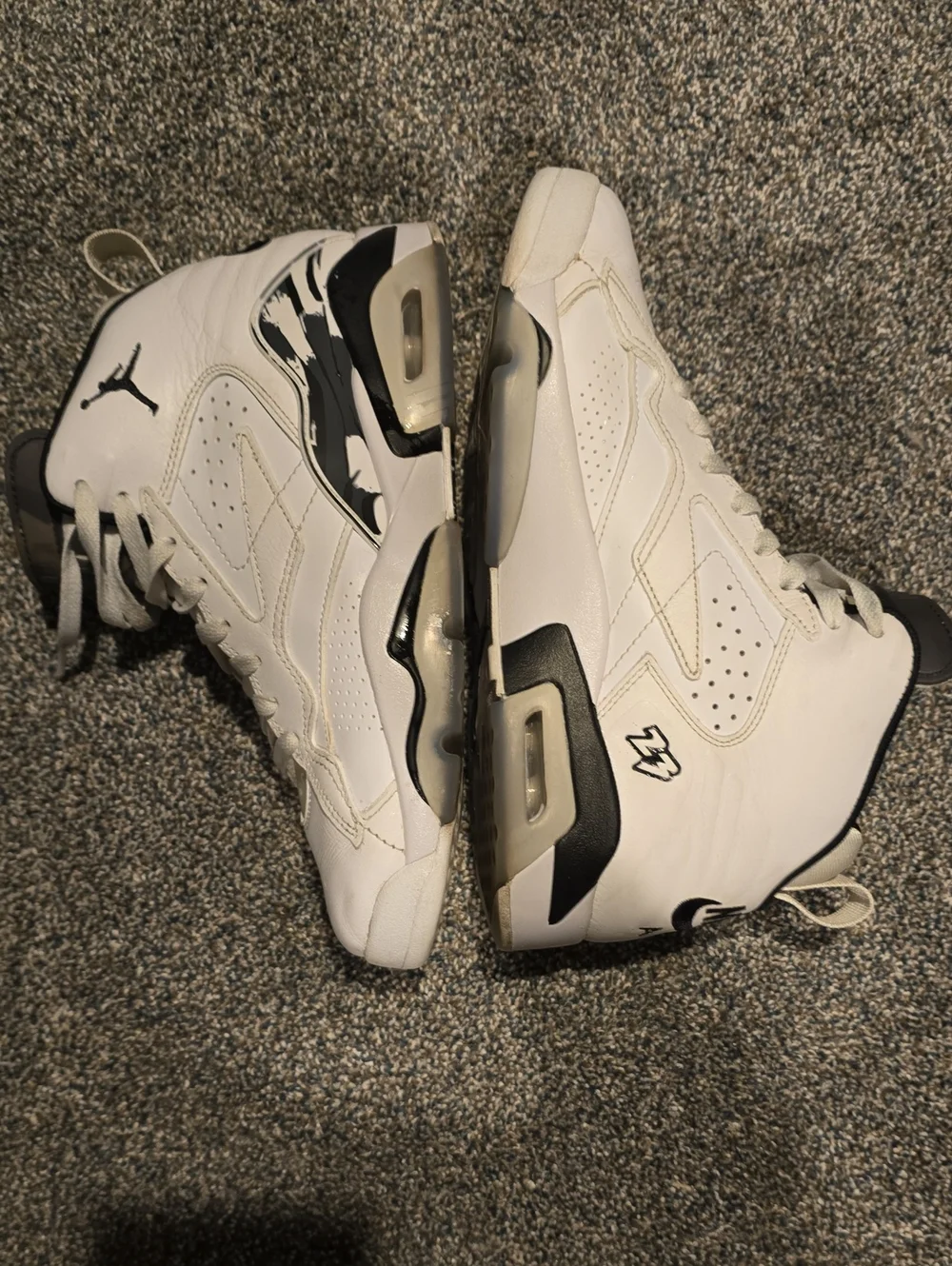 Jordan White and Black Retro High-Top Sneakers